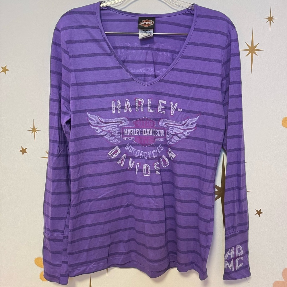Harley Davidson Long Sleeve Shirt Purple